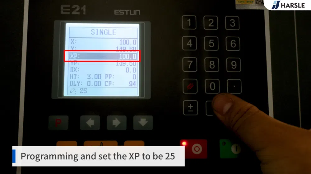 Calibración del eje X