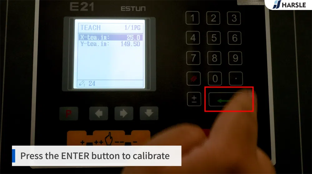 Calibración del eje X