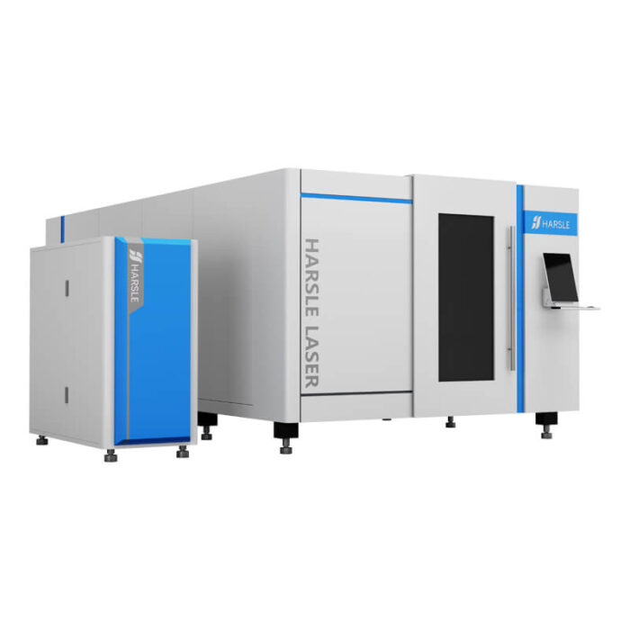 Máquina de corte láser de fibra CNC cerrada con mesa