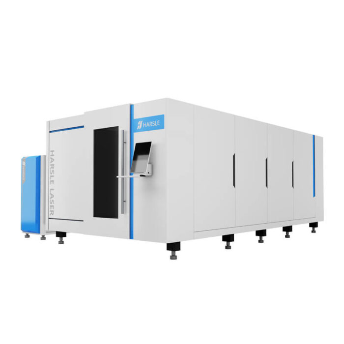 Máquina de corte láser de fibra CNC cerrada con mesa
