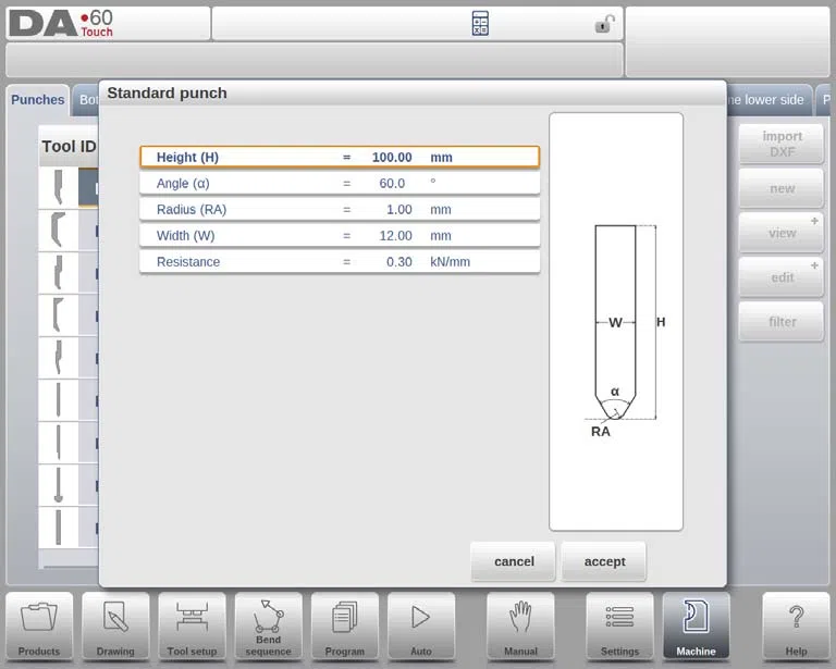 Comment programmer le poinçon et la matrice en mode machine DELEM DA-69T ?