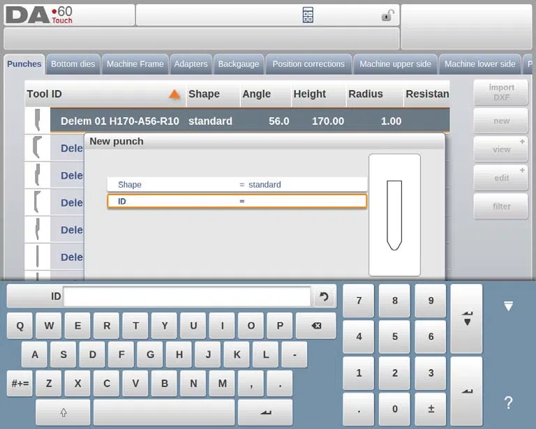 Comment programmer le poinçon et la matrice en mode machine DELEM DA-69T ?