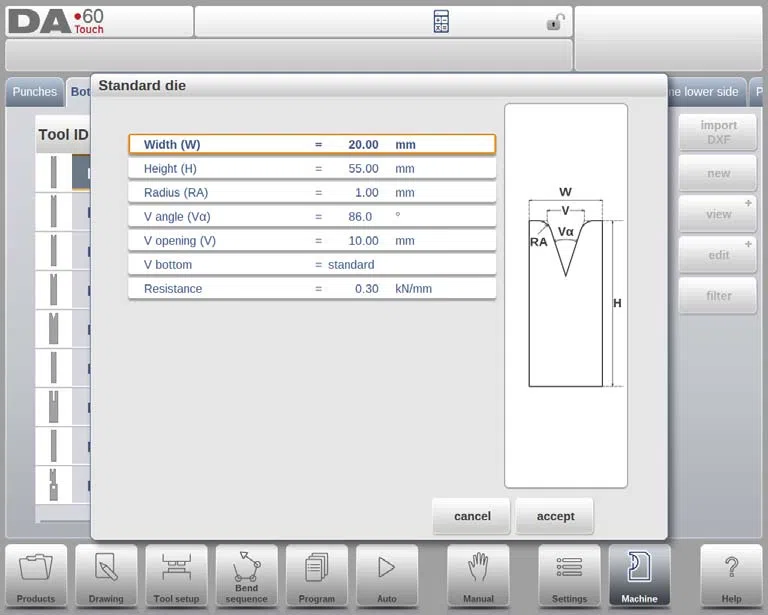 Comment programmer le poinçon et la matrice en mode machine DELEM DA-69T ?