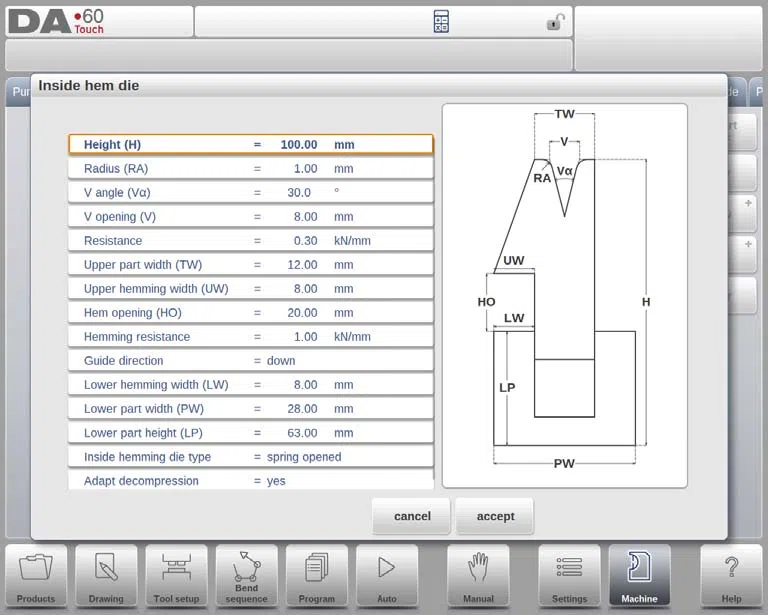 Comment programmer le poinçon et la matrice en mode machine DELEM DA-69T ?