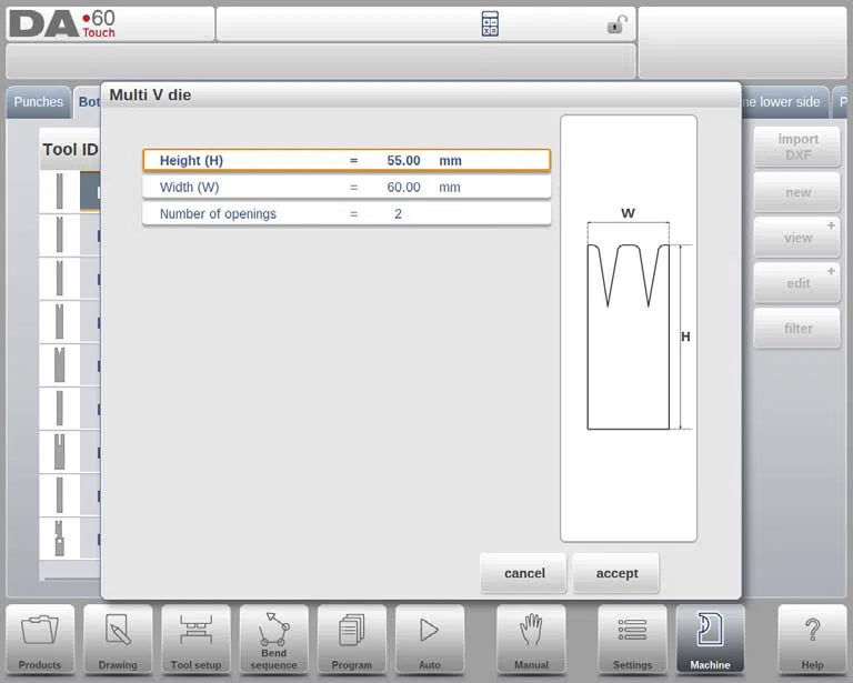 Comment programmer le poinçon et la matrice en mode machine DELEM DA-69T ?