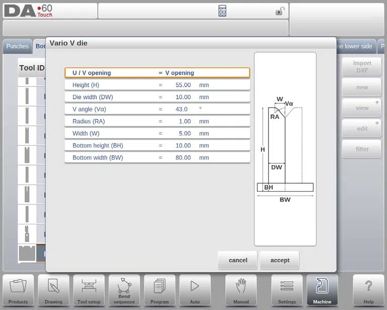 Comment programmer le poinçon et la matrice en mode machine DELEM DA-69T ?