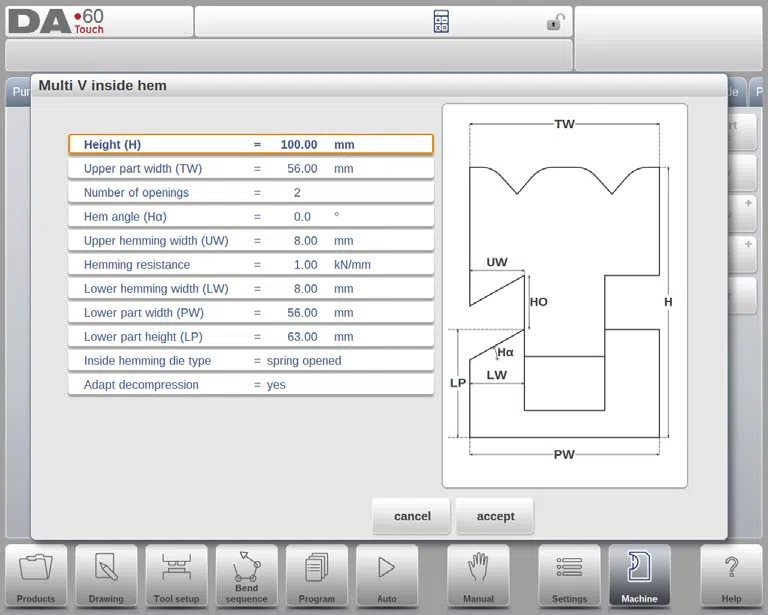 Comment programmer le poinçon et la matrice en mode machine DELEM DA-69T ?