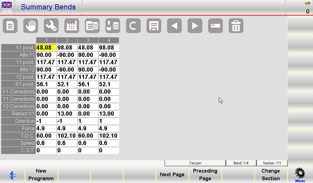 ESA S630 Bend Programming