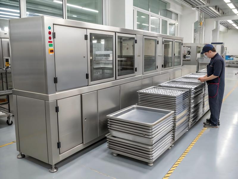 Piegatrice per pannelli in apparecchiature per la lavorazione alimentare