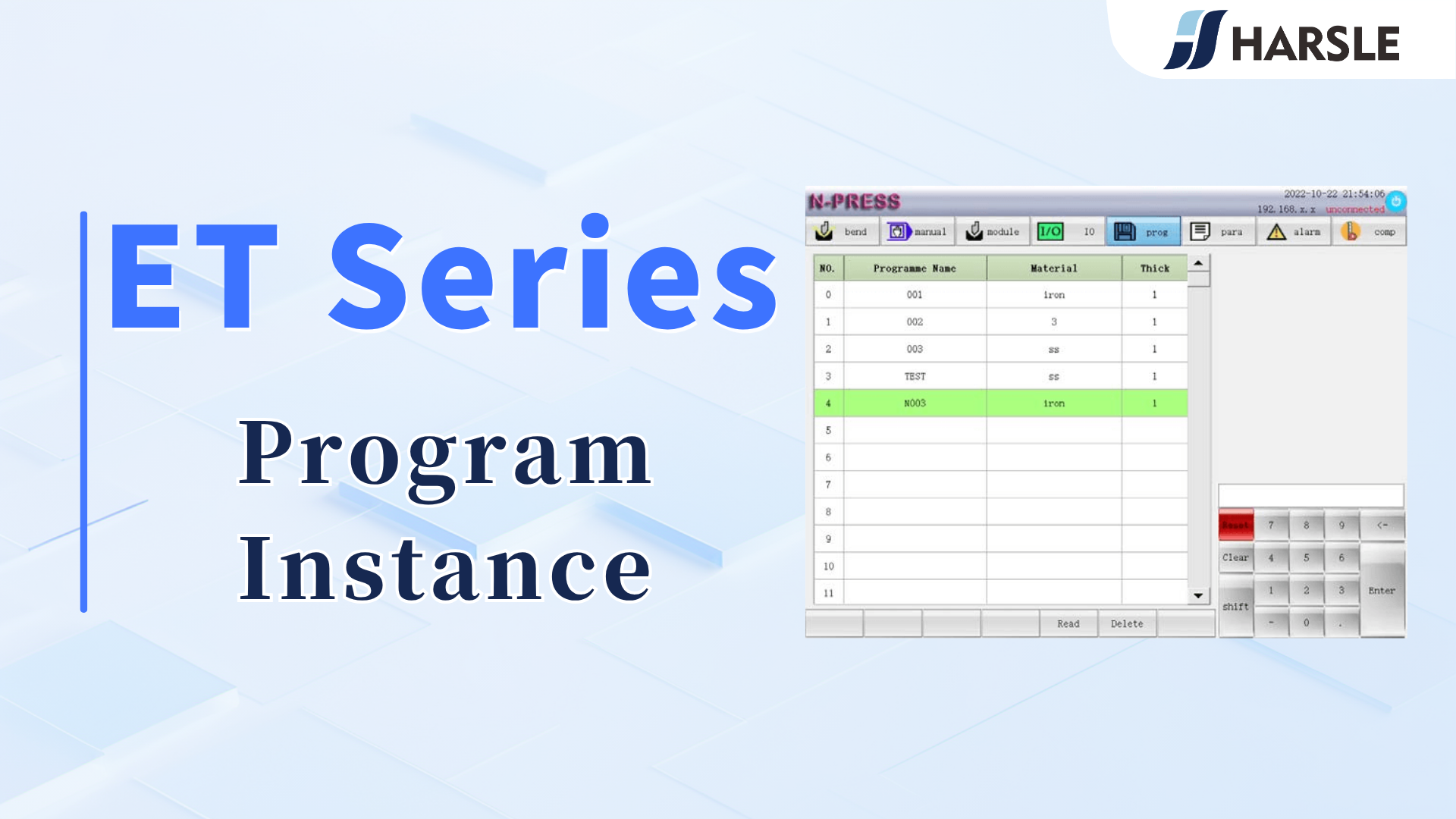 How to Use ET Series Program Instance for New Products? | HARSLE