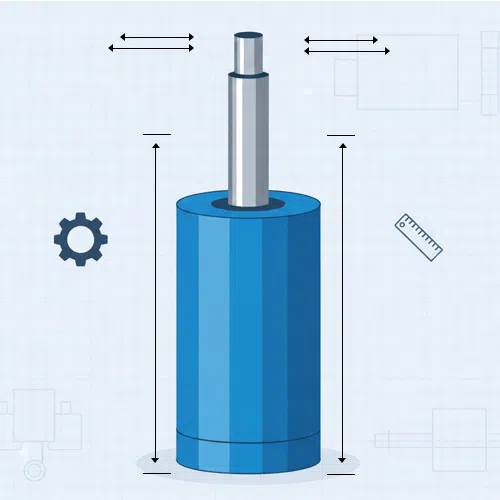 Hydraulic cylinder bore, rod and annulus area
