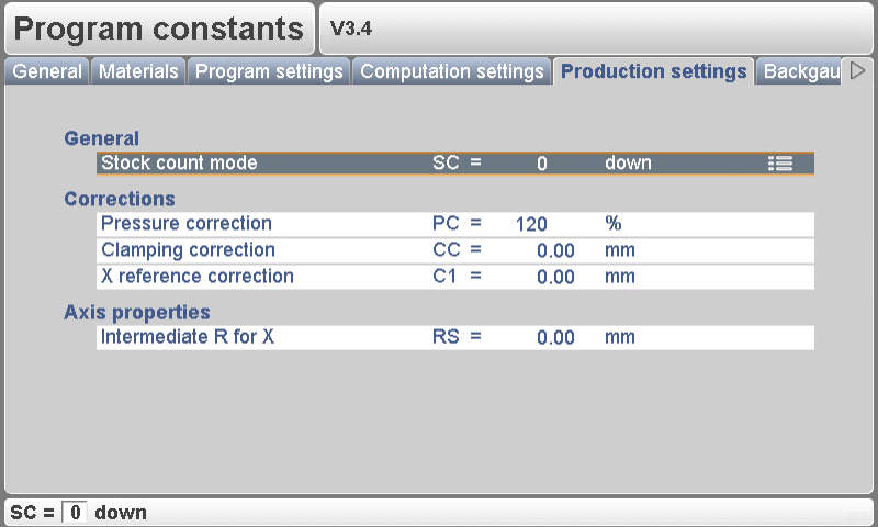 Constantes du programme DELEM DA-52S