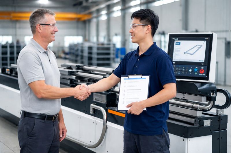 Abnahme der Rohrbiegemaschineninstallation