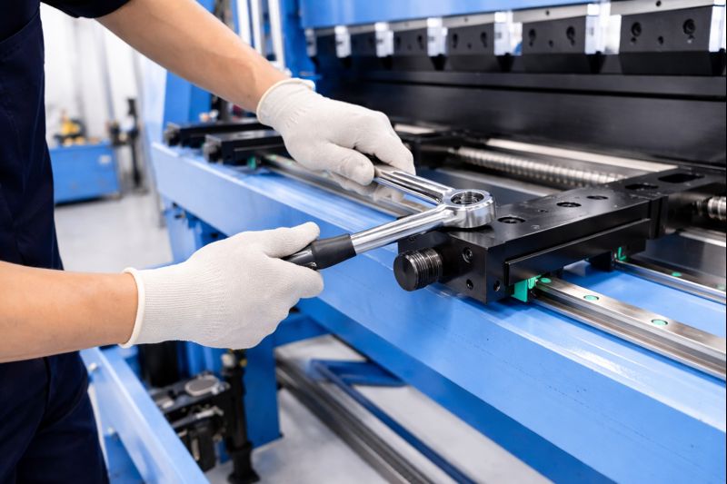 Jak utrzymać dokładność tylnego ogranicznika prasy krawędziowej?