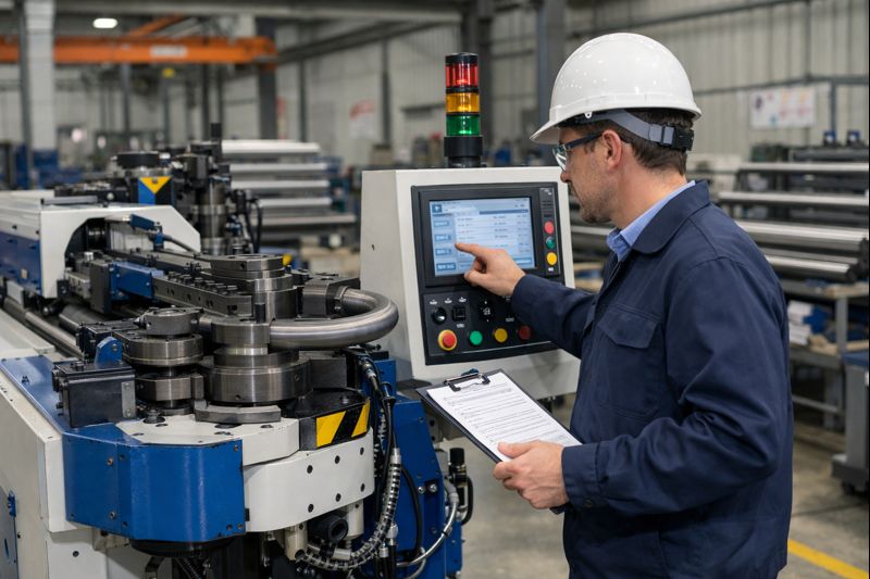 Abnahme der Rohrbiegemaschineninstallation