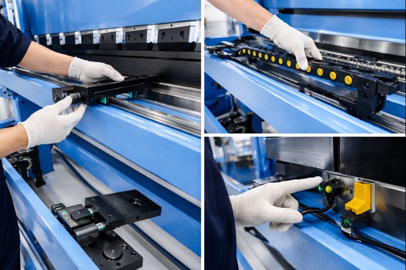 Jak utrzymać dokładność tylnego ogranicznika prasy krawędziowej?