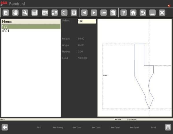 Configuration des poinçons ESA S875