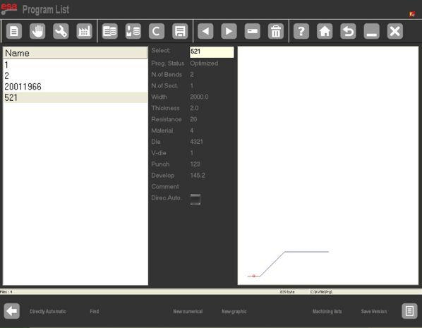 ESA S875 List of Programmes