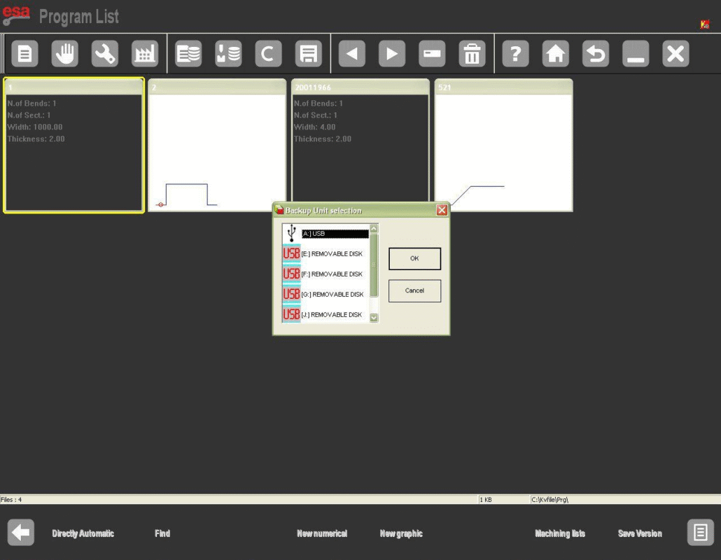 ESA S875 List of Programmes