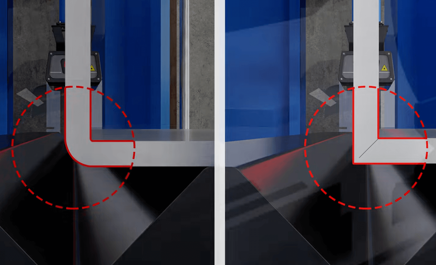 V-Groove Bending Result - Sharp Corners
