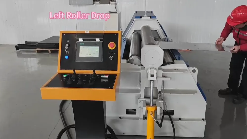 CNC-4-Walzen-Blechwalzmaschine: Bedienung: Parametereinstellung und automatische Walzführung