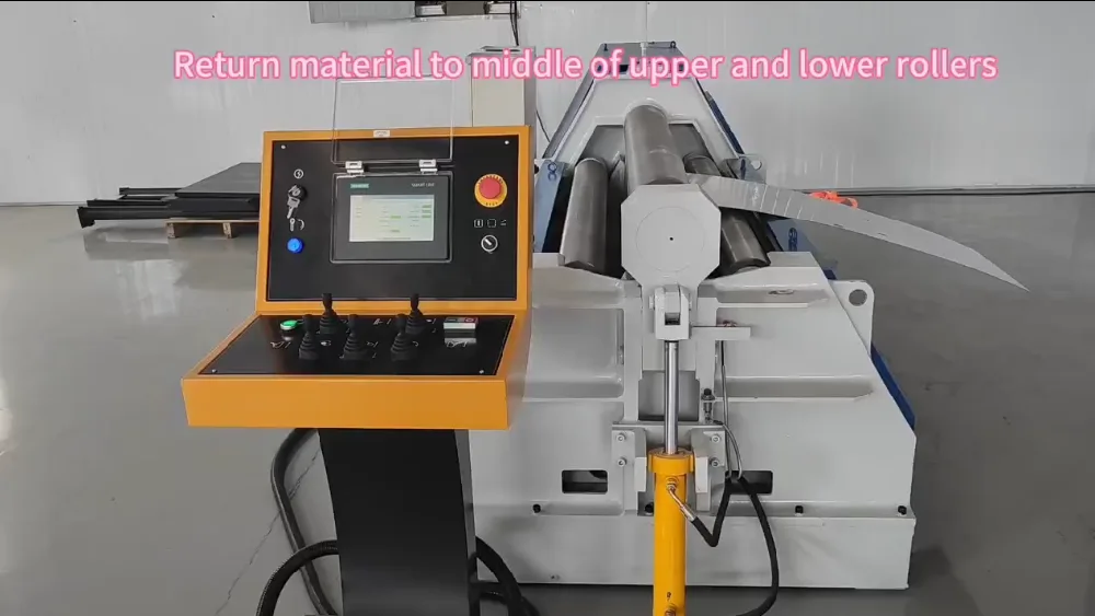 CNC-4-Walzen-Blechwalzmaschine: Bedienung: Parametereinstellung und automatische Walzführung