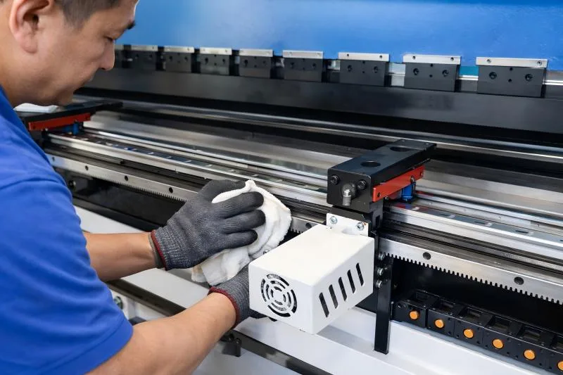 Inspect and Clean the Backgauge Assembly