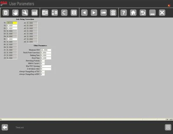 ESA S875 User Parameters Mask