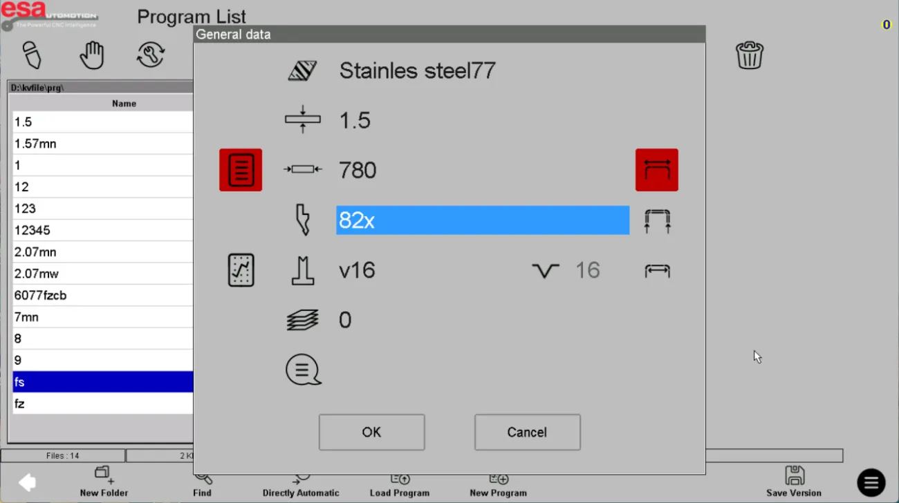 Utworzenie nowego programu ESA S840
