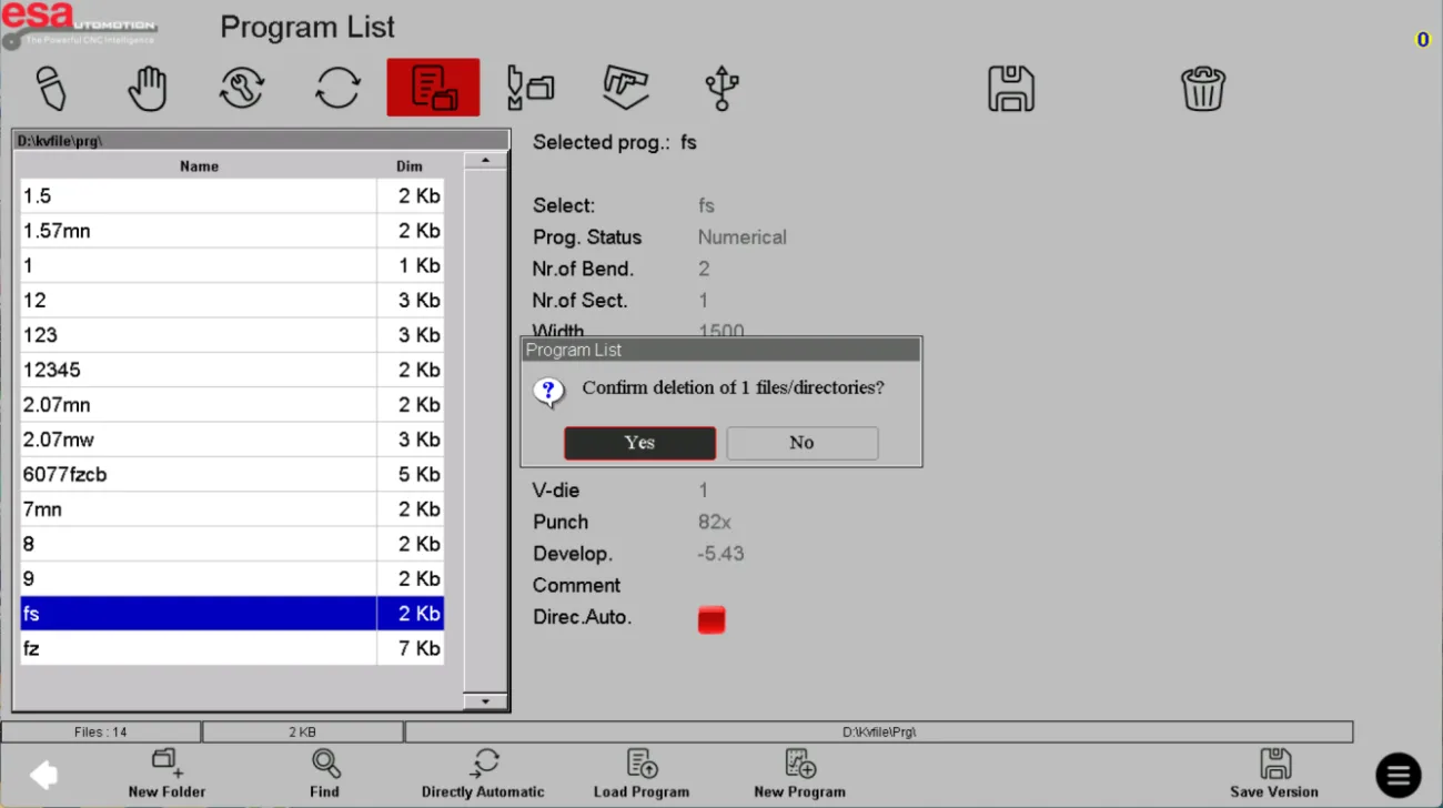 ESA S840 Program Backup