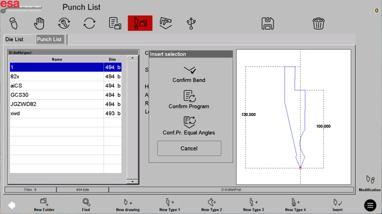 How to Navigate the ESA S840 Tool List Interface?