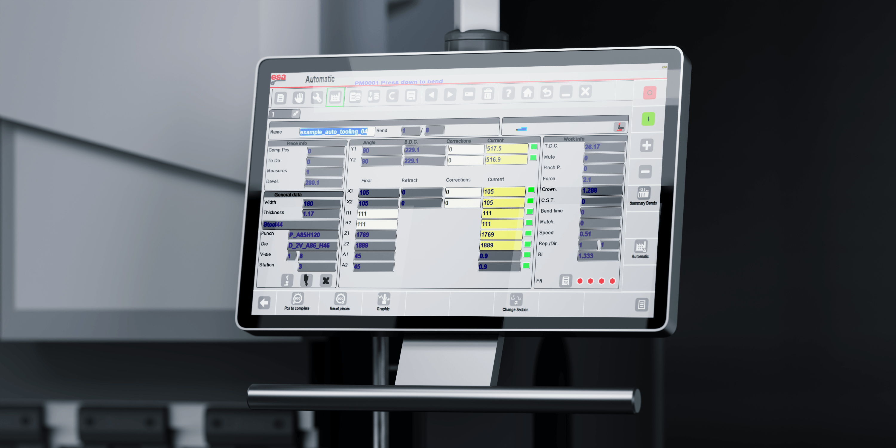 ESA 830 screen