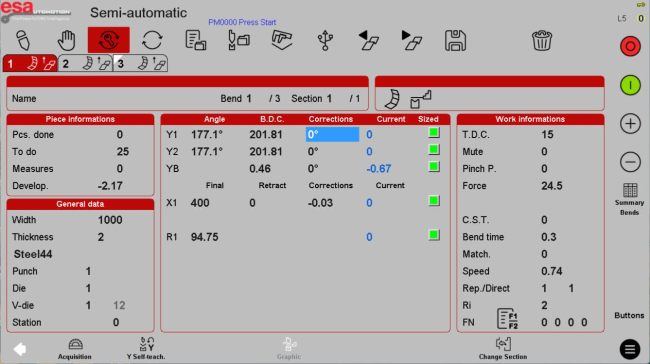 ESA S840 Semi-Automatic Mode