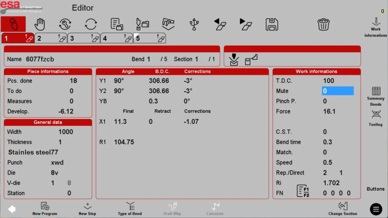 ESA S840 Parameter Reference