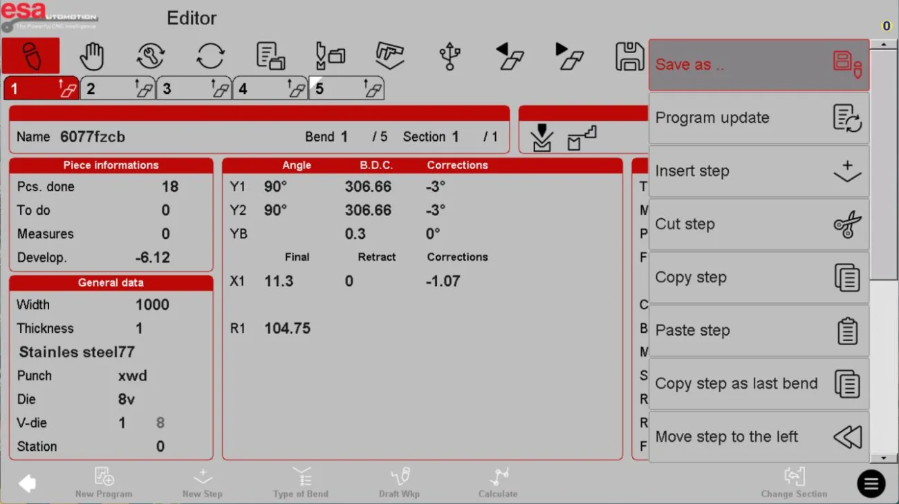 ESA S840 Program Editing
