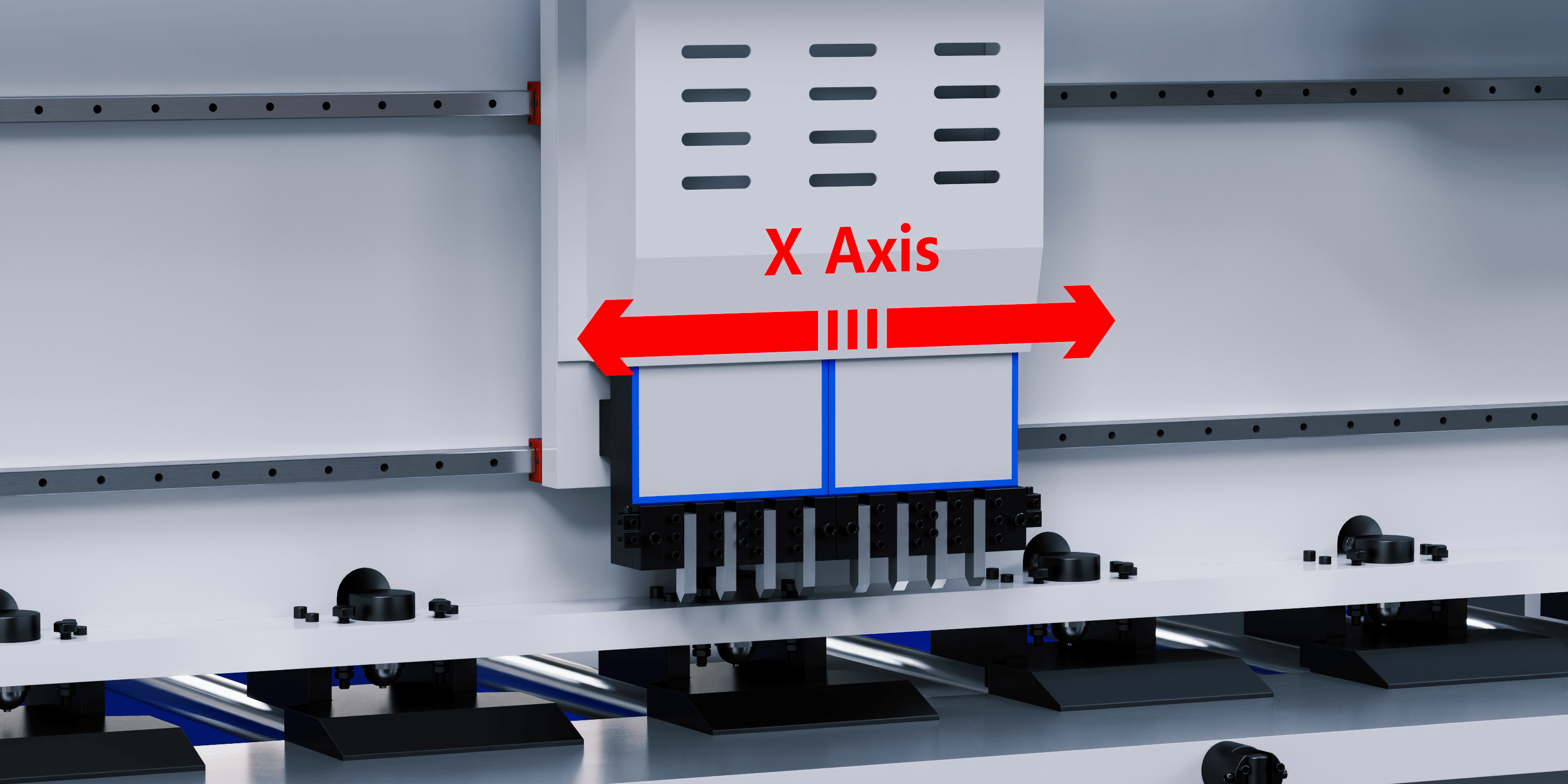 X axis: Grooving axis