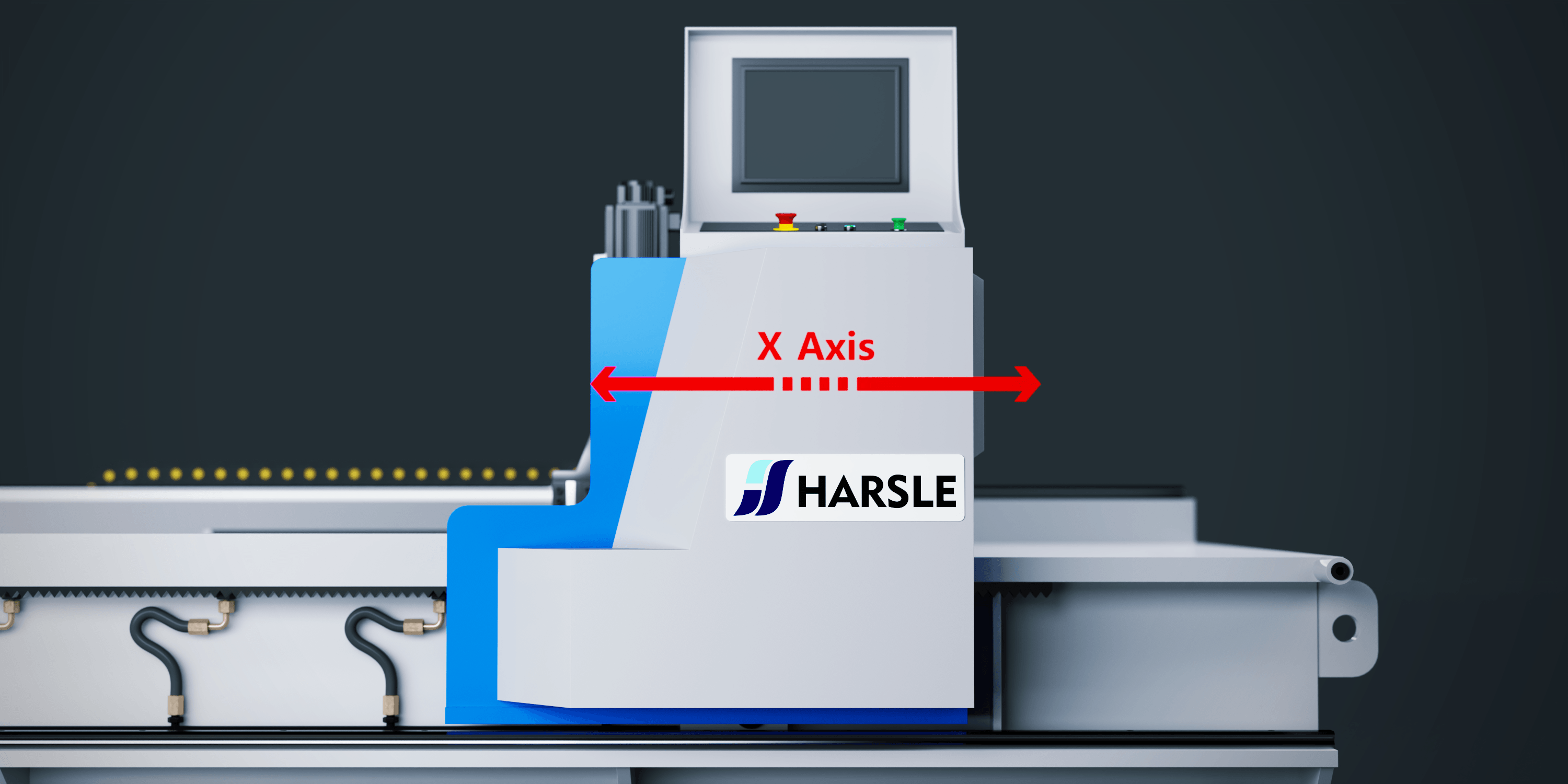 X axis: Grooving axis