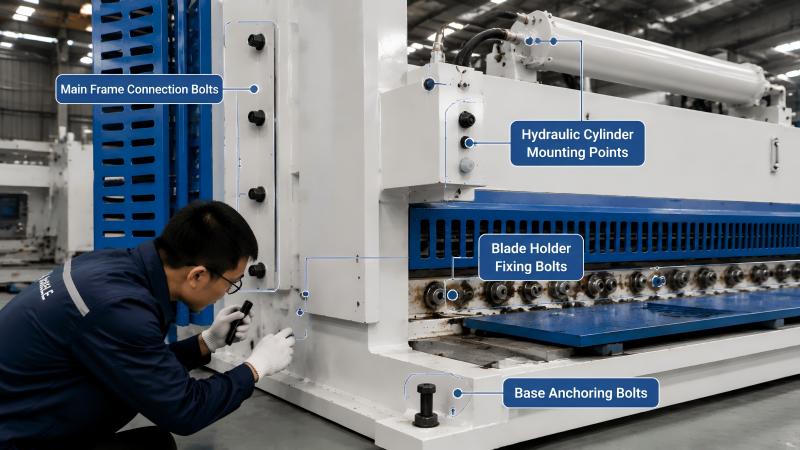 Shearing Machine Frame Bolt Tightness