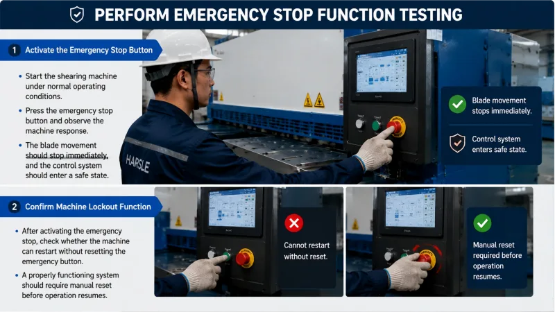 How to Test Shearing Machine Emergency Stop System?
