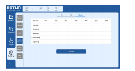 ESTUN E315P Valve Settings