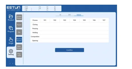 ESTUN E315P Valve Settings