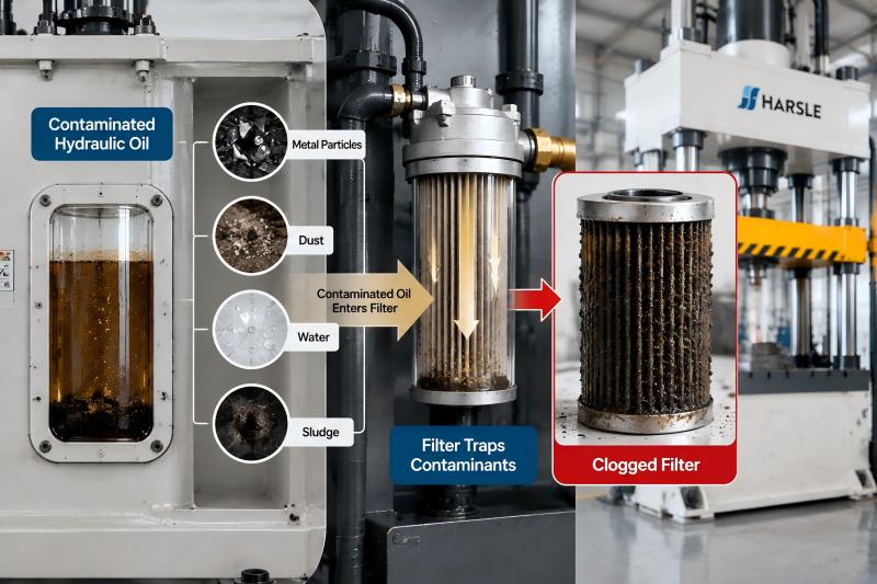 Hydraulic Press Filter Blockage