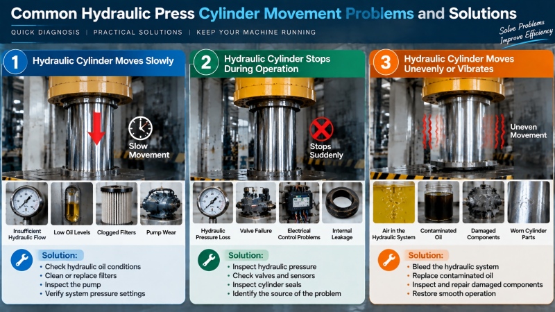 How to Fix Hydraulic Press Cylinder Movement Problems?