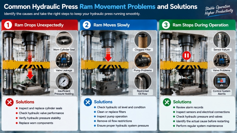 How to Fix Hydraulic Press Ram Movement Problems?