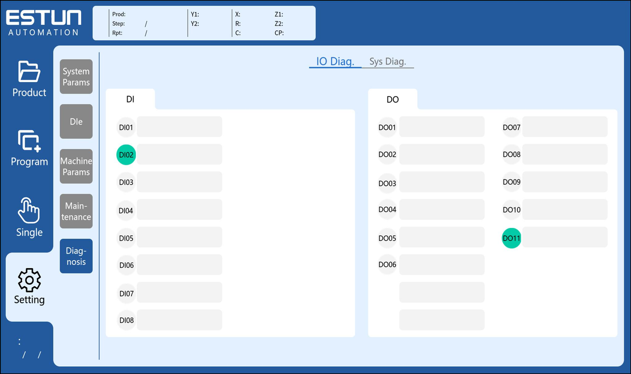 ESTUN E315P I/O Diagnostics
