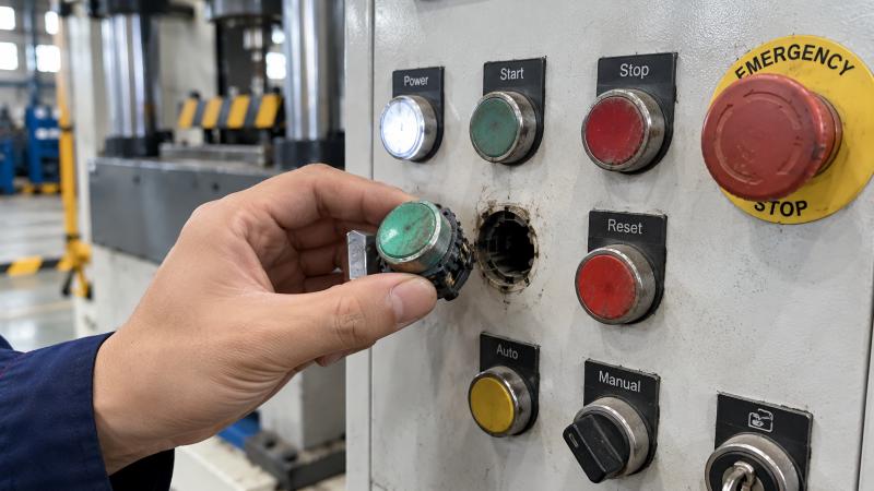 Hydraulic Press Control Buttons