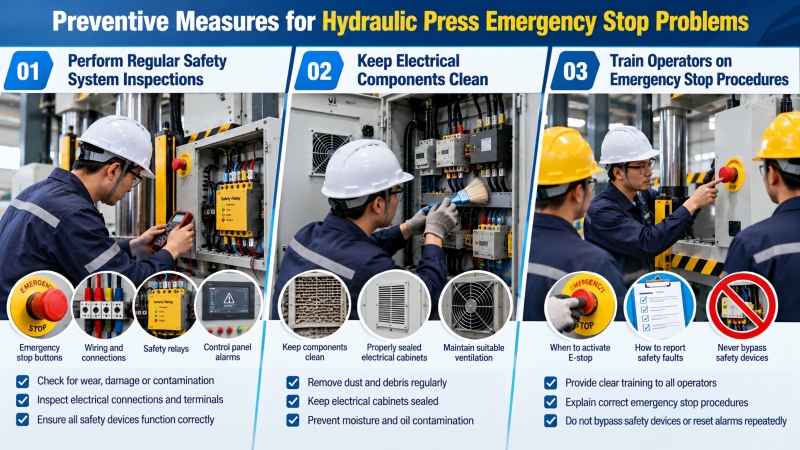 How to Fix Hydraulic Press Emergency Stop Problems?