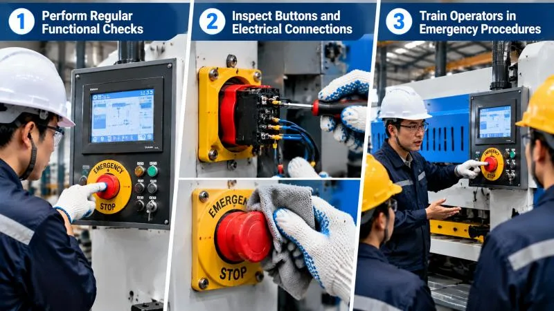 How to Use the Shearing Machine Emergency Stop?