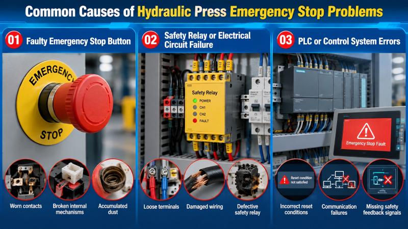 How to Fix Hydraulic Press Emergency Stop Problems?