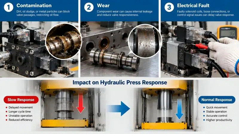 Slow Response in Hydraulic Press Systems